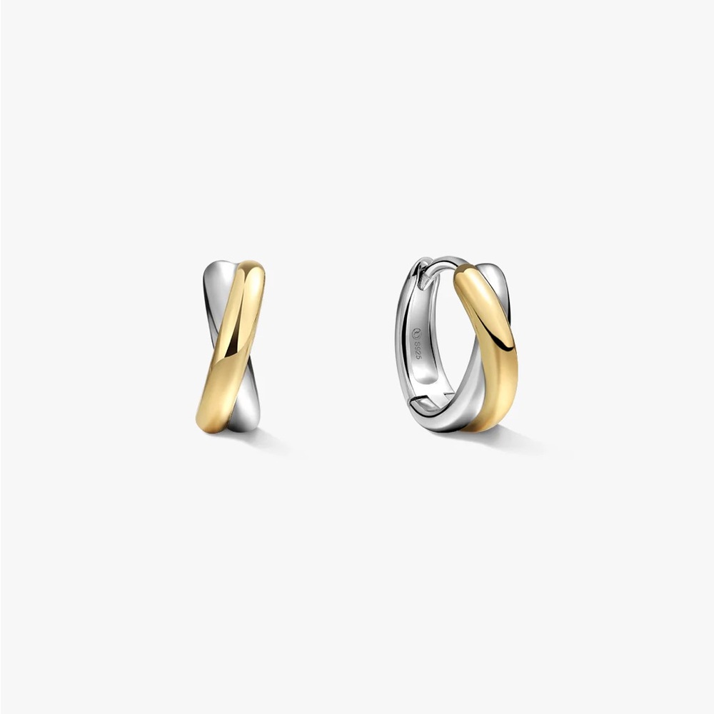 OOTDY Mixed Crossover Huggies (Gold & Silver)